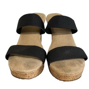 Black Strap Natural Wedges